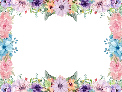 Floral frame. Цветочная рамка. PNG. | Цветочный, Рамки, Цветочная рамка