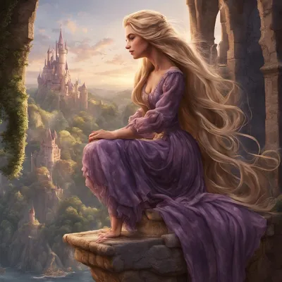 Rapunzel's long hair - AI Generated Artwork - NightCafe Creator