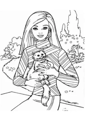 Раскраска Барби в кондитерской | Раскраски Барби (Barbi coloring pages).  Раскраски для девочек Барби