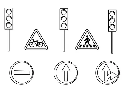 Фотообои Раскраски с дорожными знаками в интерьере купить в СПБ недорого