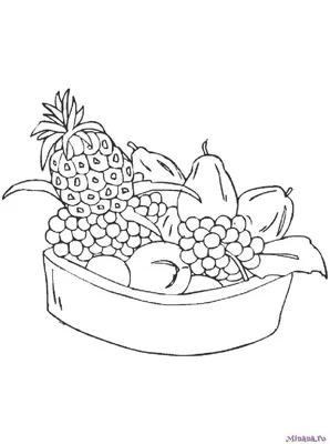 Раскраска фрукты. Скачайте или распечатайте онлайн | Раскраски, Фрукты,  Большие вазы
