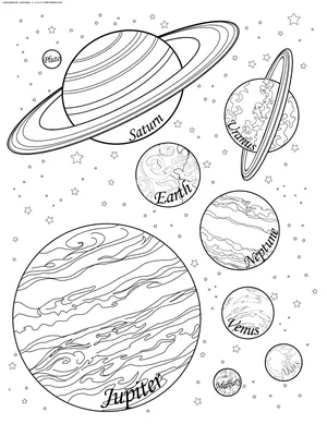 Раскраски на тему "Космос" | Planetas para colorear, Espacio artesanal,  Preescolar espacial