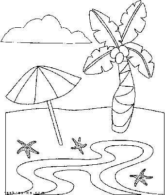 Лето — раскраска для детей. Распечатать бесплатно.