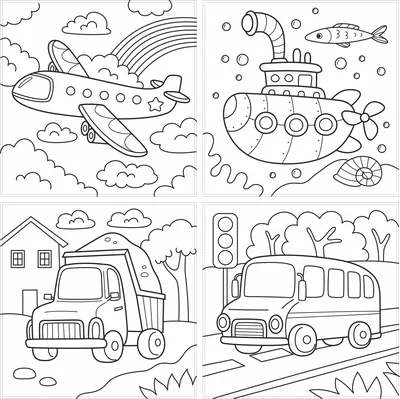 Раскраски Транспорт для малышей распечатать бесплатно в формате А4 (49  картинок) | 