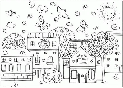 Раскраски Весна для детей | Coloring pages, Coloring books, Line art