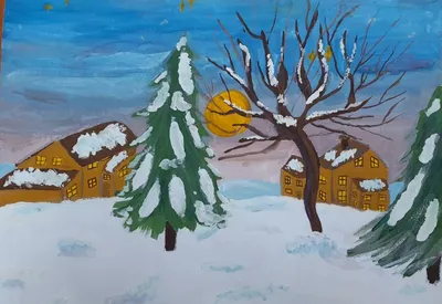 Раскраска Зимний пейзаж — распечатать бесплатно для детей - В мире сказки!