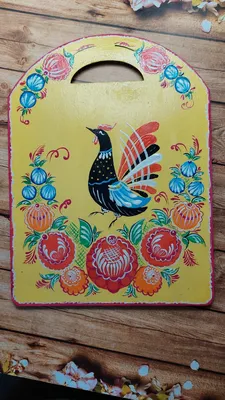 Разделочная доска расписная Яблоко маленькая в Петриковском стиле чёрная.  (ID#1914816294), цена: 295 ₴, купить на 