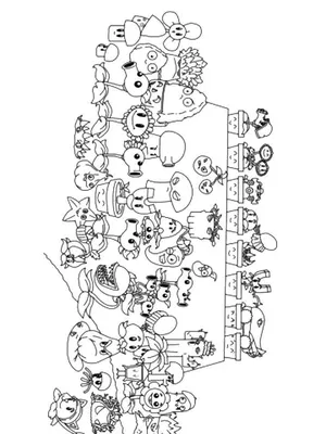 Раскраска Рогоз из Зомби против растений распечатать или скачать