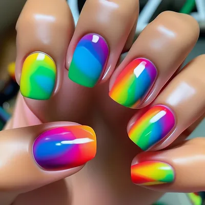 Skittles-маникюр 2019: разноцветные ногти в тренде | BURO.