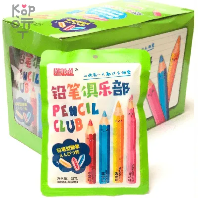 Конфеты разноцветные в форме карандашей Guangdong, 500гр. по цене 690 руб.  в интернет магазине Корейские товары для всей семьи(КорОпт)