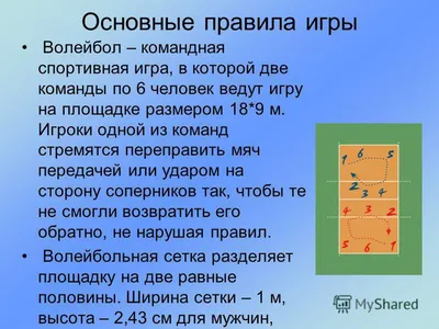 Реферат на тему Правила игры по волейболу - презентация, доклад, проект