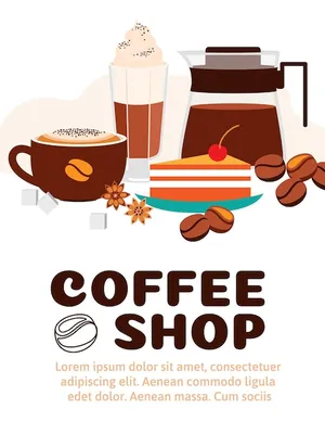 Реклама кафе с красивыми элементами для кафе. | Премиум векторы
