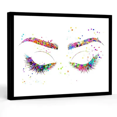 : Wall Art Decor Decor for Girls Bedroom Eye Lashes Print Eye  Printable Make Up Beauty Art Beauty Shop Art Eyelashes Girls Room Art Eyes  Hanging Wall Decor,16''X24''Framed Modern Canvas Wall Art: