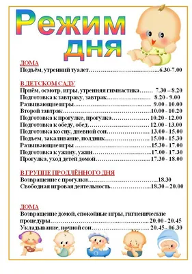 Режим дня ребенка в 2 года - Режим дня для ребенка 6 месяцев