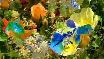 Фото лепестков Цветы Рисованные 2048x1164