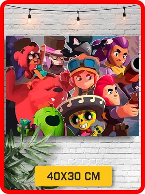 Картина по номерам на холсте набор для рисования Игра Brawl Stars - 5929 Г  30x40 | AliExpress