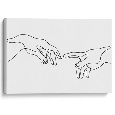 Картина в стиле лайн арт "Руки"