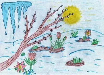 ✓Бесплатные видео уроки рисования Весна - для детей