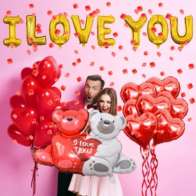 Ко Дню Святого Валентина Фольга воздушными шарами украшения с надписью I  Love You (я тебя люблю) лепестки роз для St, подарок на день Святого  Валентина свадьбы Юбилей | AliExpress