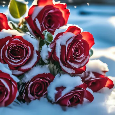 Большой букет красных роз лежит на…» — создано в Шедевруме