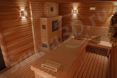 725 дизайн проект русской бани с кирпичной печью - Sauna3D