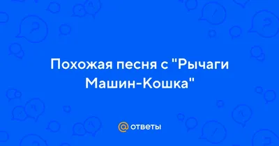 Ответы : Похожая песня с "Рычаги Машин-Кошка"