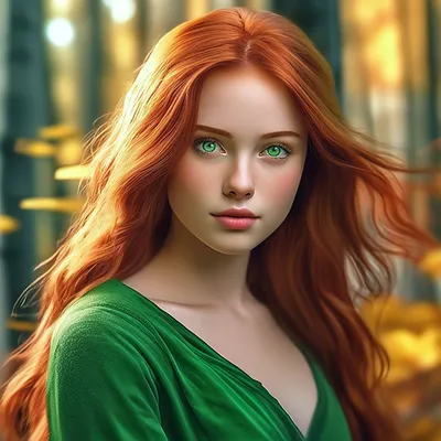 Рыжеволосые девушки с зелеными глазами - красивые фото