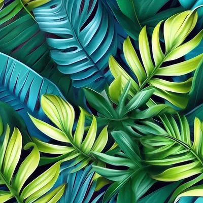 Тропические листья, 3 d эффект, …» — создано в Шедевруме