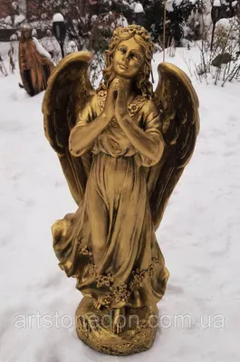 Скульптура Ангела девушки из белого бетона 75 см золото (ID#1553759154),  цена: 4000 ₴, купить на 