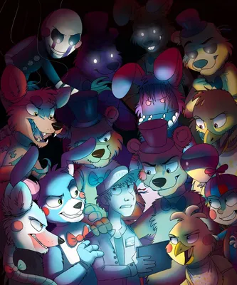 Аниматроники из фнафа 2 на сцене. Автор: я | Five Nights at Freddy's [RUS]  Amino