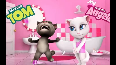 Моя ГОВОРЯЩАЯ кошка АНДЖЕЛА МОНСТР в ВАННОЙ Анжела в игре My Talking Angela  2 - YouTube