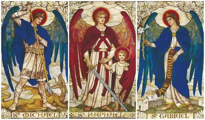 Господь Вседержитель с архангелами икона, литографическая печать с тиснением