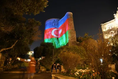 Виниловая наклейка "Флаг Азербайджанской Республики"