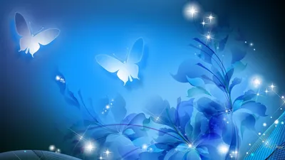 Голубой фон с бабочками - 70 фото