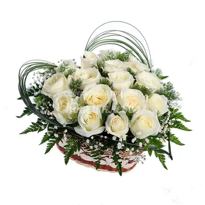 Букет с белыми розами «Влюбленность»