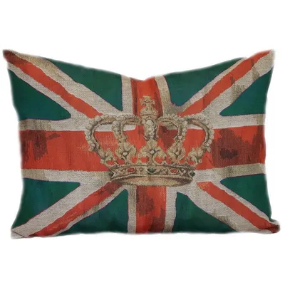 Купить подушку с британским флагом зеленого цвета в интернет магазине