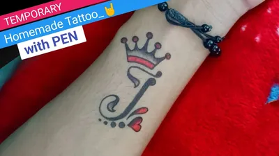 Alphabet J letter tattoo | J name tatoo with Crown | J tattoo | letter J  tattoo | tattoo - YouTube