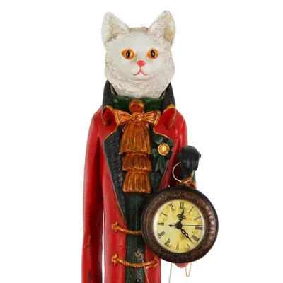 Фигурка декоративная Кот с часами, L18 W20 H146 см купить оптом (316224) |  