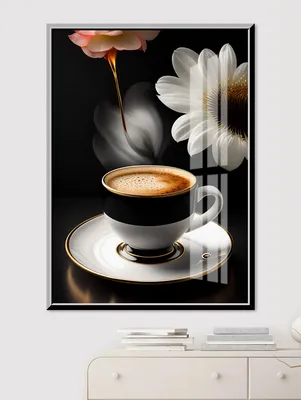 Постер на заказ Чашка кофе с цветами Nr. f00540
