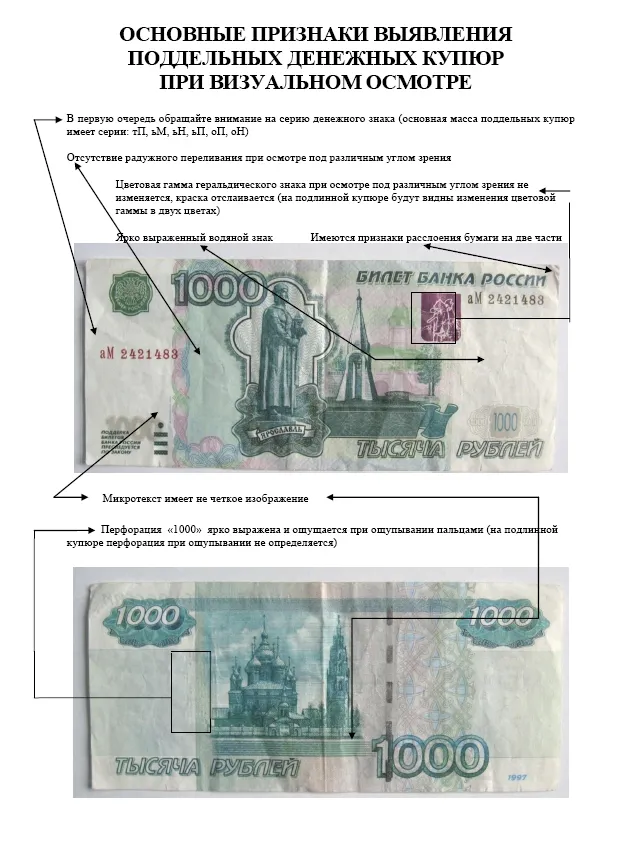 Как можно проверить деньги. Признаки подлинности 1000 рублевой купюры. Признаки подлинности 1000 рублей. Признаки подлинности банкнот 1000.
