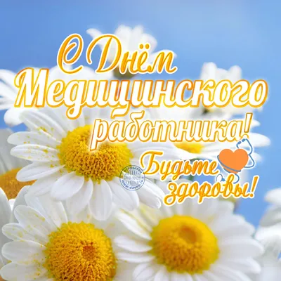 Красивая открытка с Днём медицинского работника врачу с ромашками -  Скачайте на 