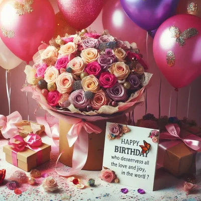 Розы З днем народження вафельная картинка | Магазин Домашний Пекарь