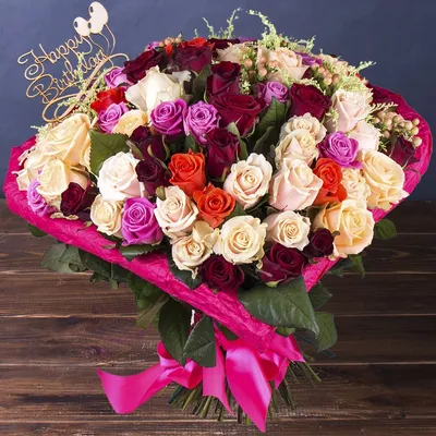 Купить Букет " С днём рождения" с розой в Щёлково|Lilium