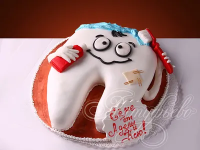 Подарочный торт зубик для стоматолога № 425 стоимостью 5 950 рублей - торты  на заказ ПРЕМИУМ-класса от КП «Алтуфьево»