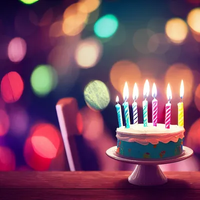 Торт на день рождения со свечами, день рождения, с днем рождения, открытка  на день рождения, празднование, шварцвальд | Премиум Фото
