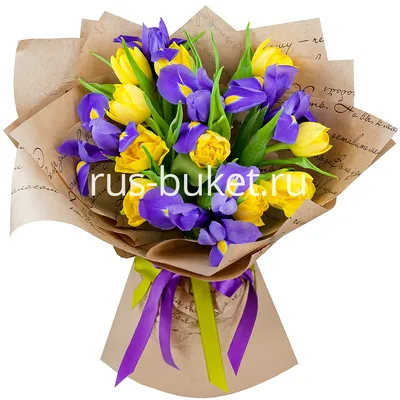 Тюльпаны в коробке "Солнечный день" •  хит продаж весны
