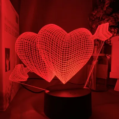 3DСветильник, "Сердца", Подарок на день святого Валентина девушке, Подарок  любимой, Подарок 14 февраля девушке (ID#1392720964), цена: 650 ₴, купить на  