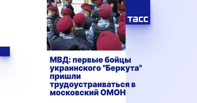 МВД: первые бойцы украинского "Беркута" пришли трудоустраиваться в  московский ОМОН - ТАСС