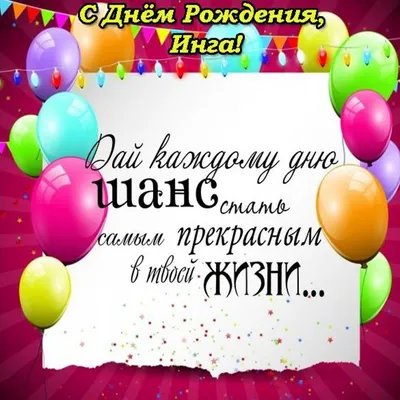 Открытка с именем Инга Михайловна С днем рождения картинки. Открытки на  каждый день с именами и пожеланиями.