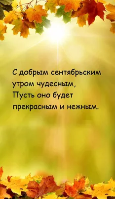 Открытки "Доброго утра сентября!" бесплатно (149 шт.)